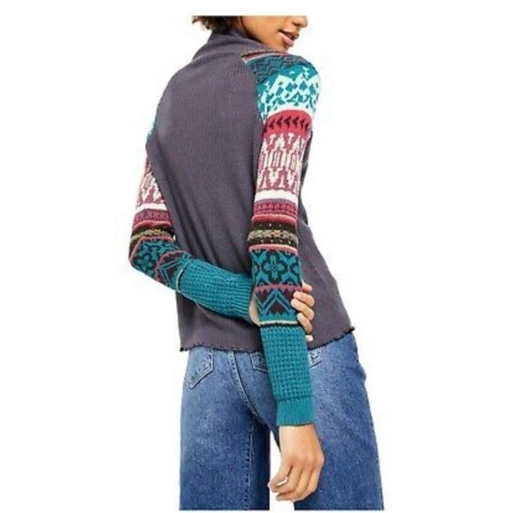 Nwot Free People Prism Thermal Turtleneck Sweater - Picture 3 of 7